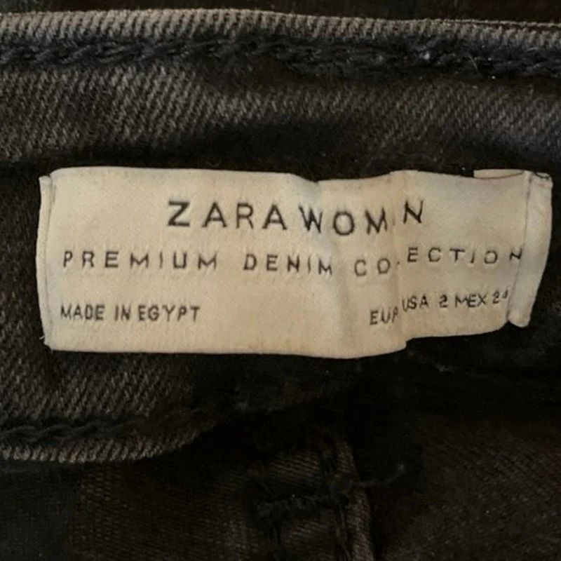 Zara Women's Black High Rise Stretch Slim Skinny Leg Ankle Denim Jeans Size 2 - Image 4
