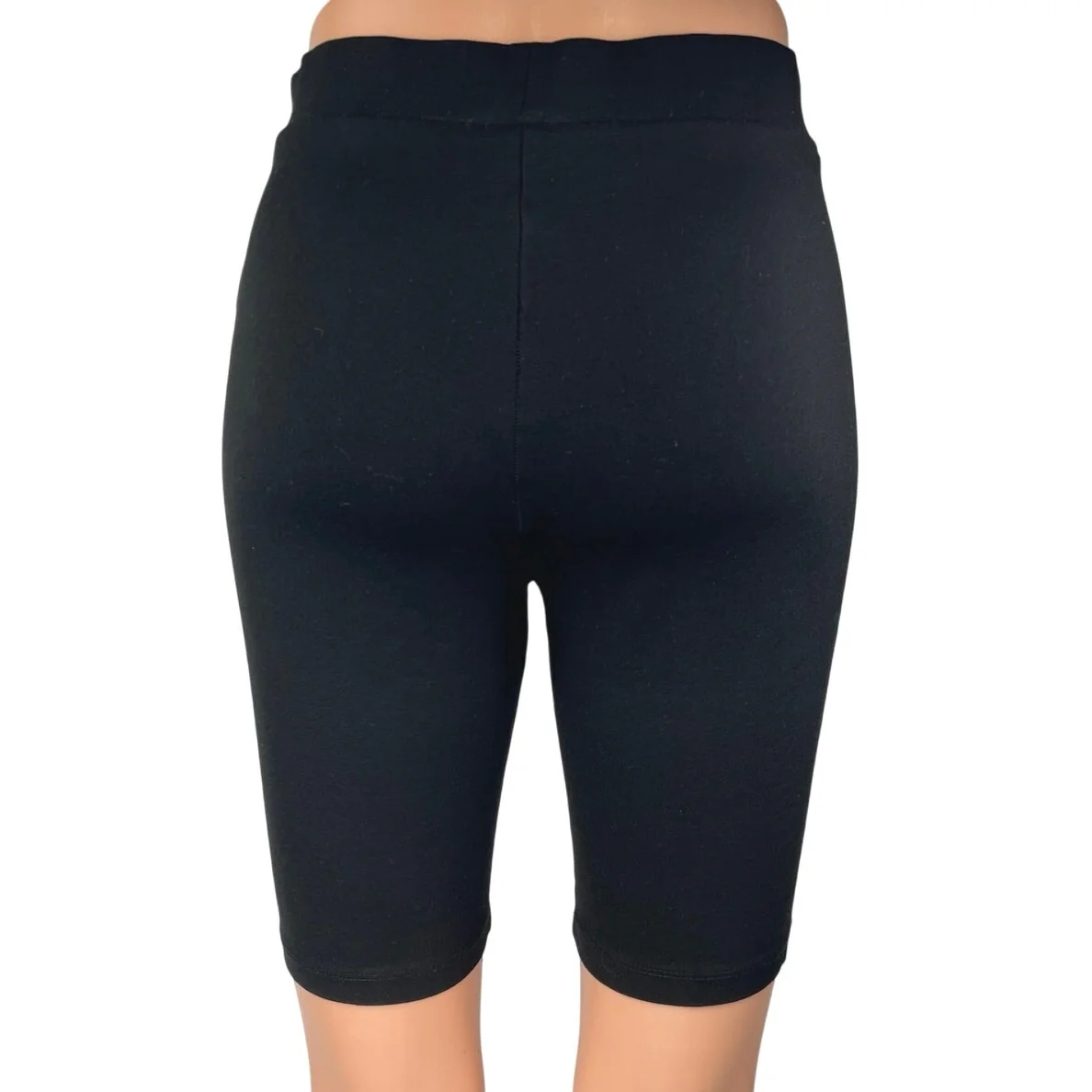 Zara Women's Black High Waist Athletic Workout Cycling Bike Leggings Shorts Sz M - Image 3
