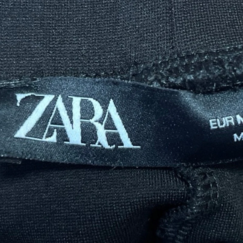 Zara Women's Black High Waist Athletic Workout Cycling Bike Leggings Shorts Sz M - Image 4