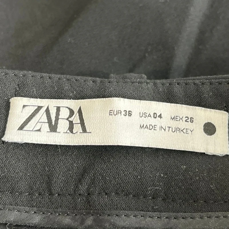 Zara Women's Black High Waist Straight Skinny Ankle Trousers Dress Pants Size 4 - Image 4