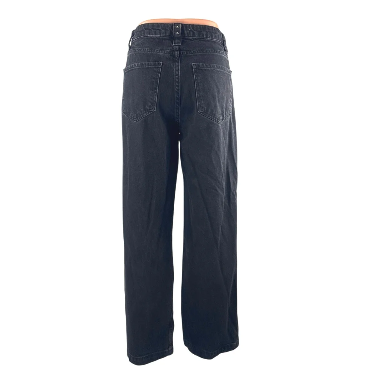 Zara Women's Black High Waisted Baggy Wide Leg Y2k Casual Denim Jeans Size 4 - Image 3