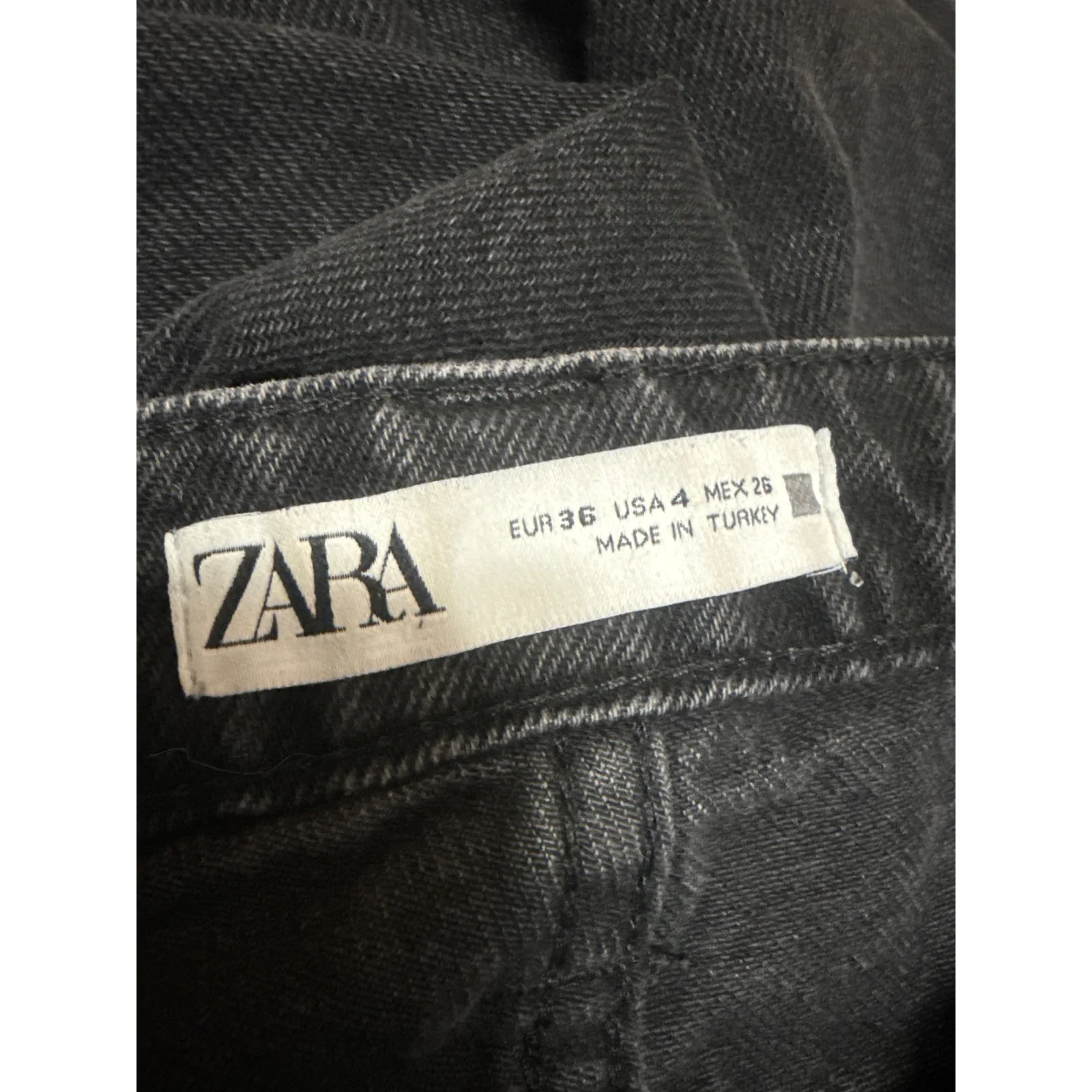 Zara Women's Black High Waisted Baggy Wide Leg Y2k Casual Denim Jeans Size 4 - Image 4