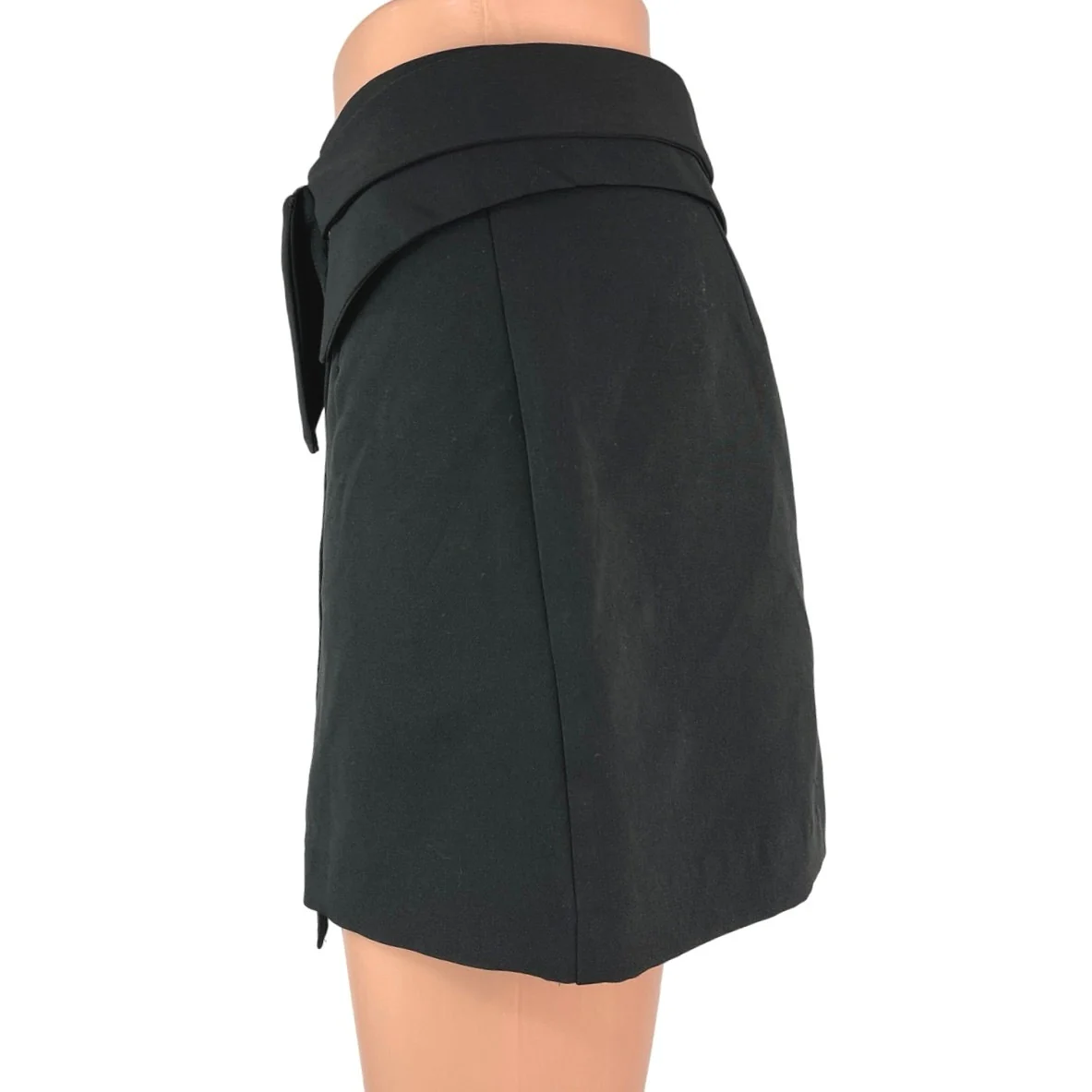 Zara Women's Black High Waisted Casual Buckle Zip Mini Shorts Skort Skirt Size S - Image 2