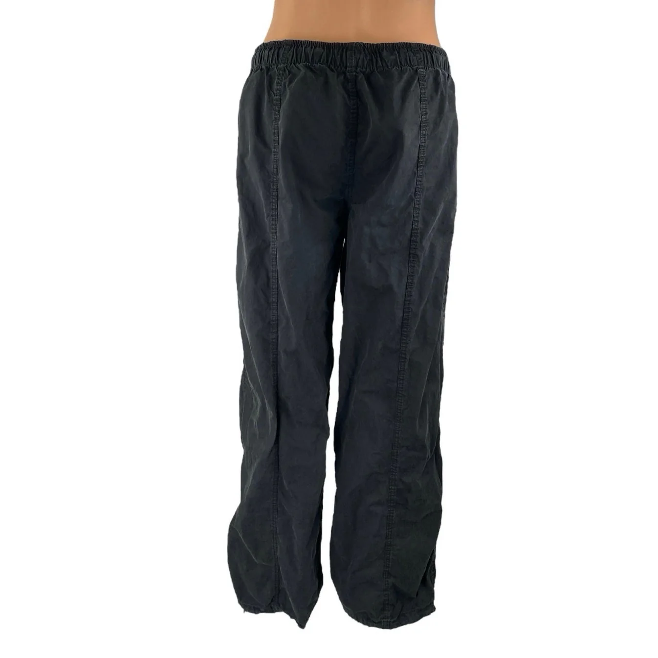 Zara Women's Black High Waisted Drawstring Parachute Trousers Pants Size S - Image 3