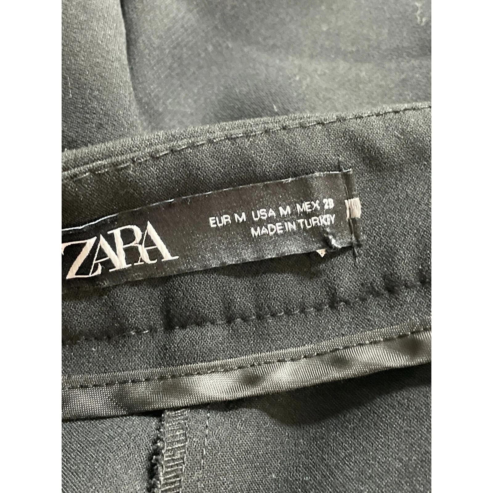 Zara Womens Black High Waisted Pintuck Straight Leg Trousers Dress Pants Size M - Image 5