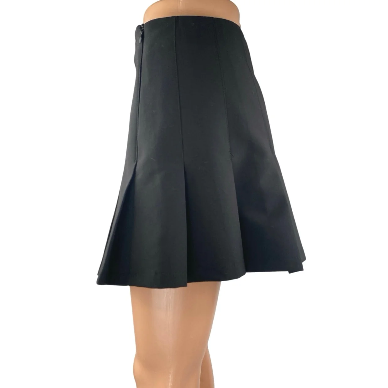 Zara Women's Black High Waisted Pleated Zip Casual A Line Mini Skirt Size S - Image 2