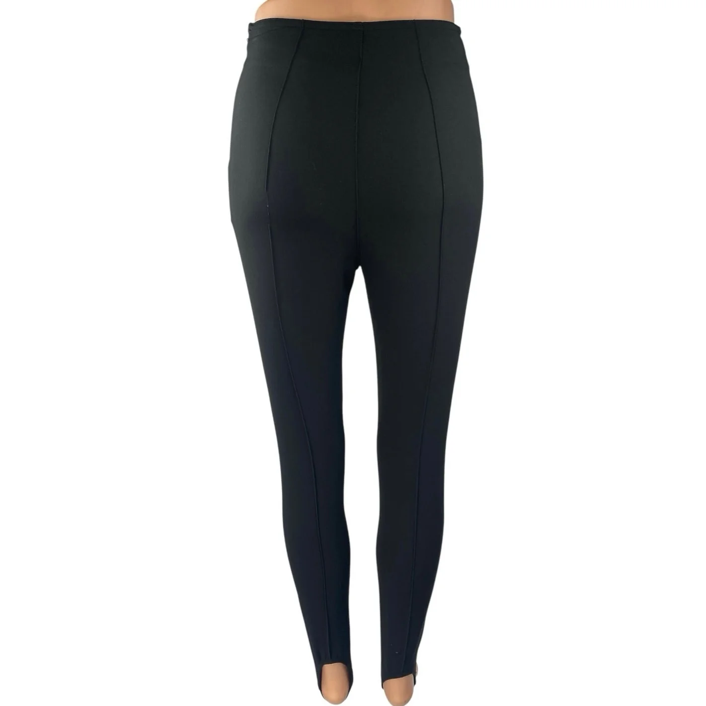 Zara Women's Black High Waisted Skinny Zipper Trousers Leggings Pants Size XS - Image 3