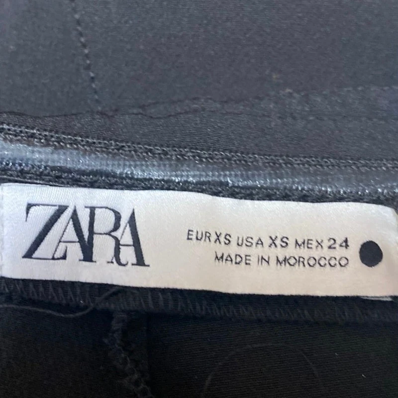 Zara Women's Black High Waisted Skinny Zipper Trousers Leggings Pants Size XS - Image 4