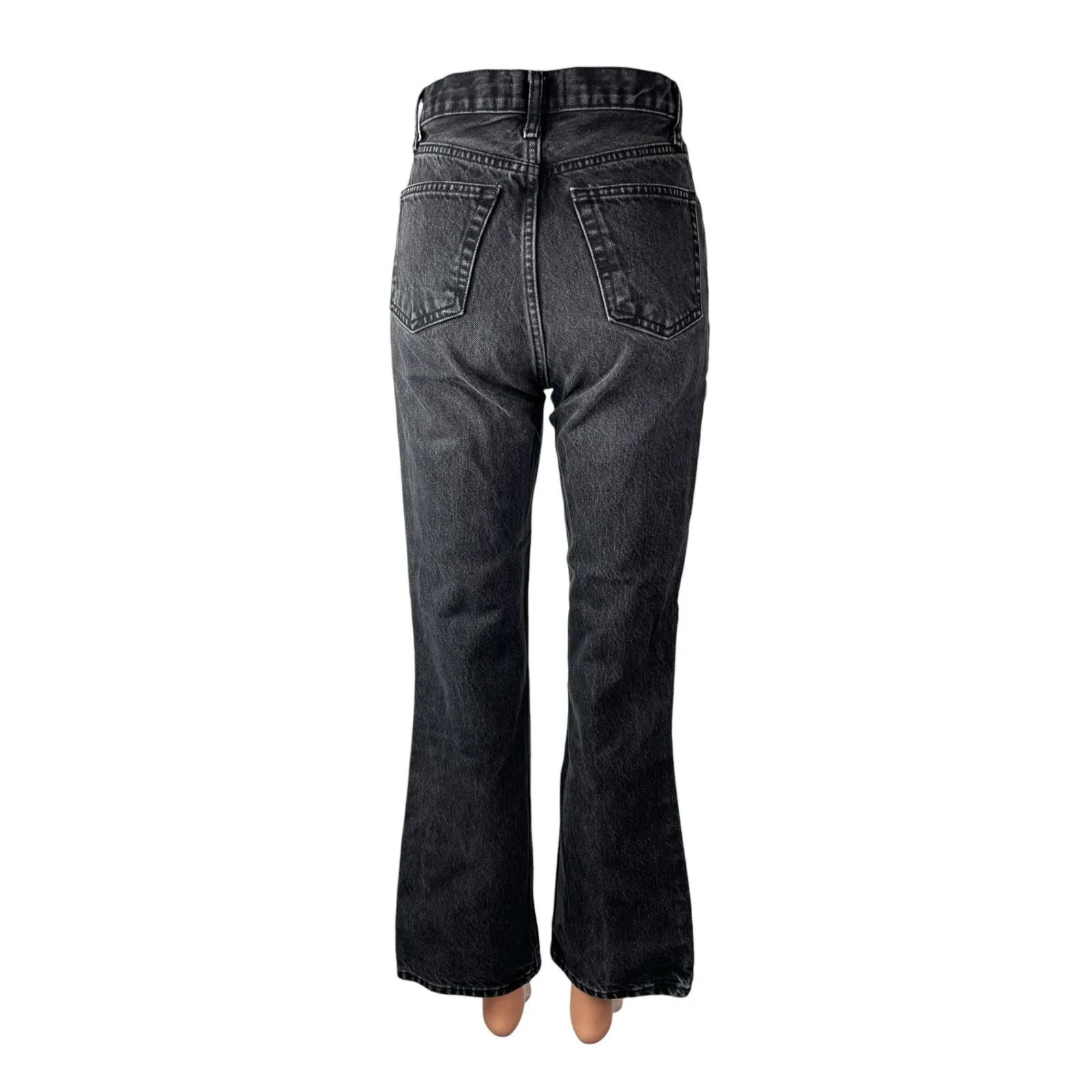 Zara Women's Black High Waisted Slim Fit Ankle Bootcut Flare Denim Jeans Pants 0 - Image 2