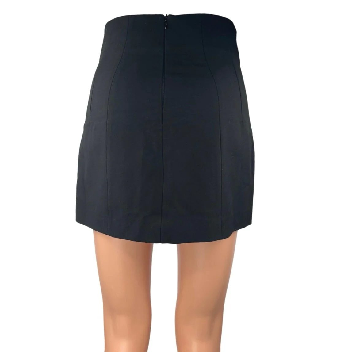 Zara Women's Black High Waisted Slim Fit Zipper A Line Casual Mini Skirt Size XS - Image 3