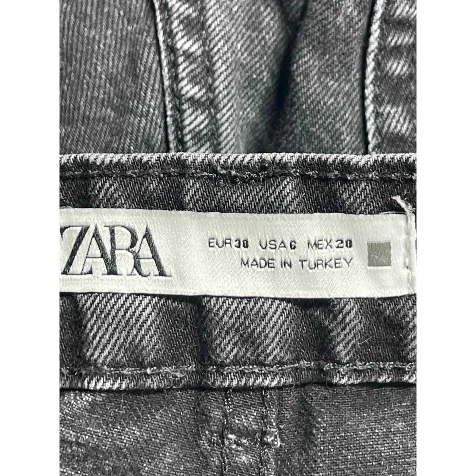 Zara Women's Black High Waisted Straight Wide Leg Baggy Denim Jeans Pants Size 6 - Image 4