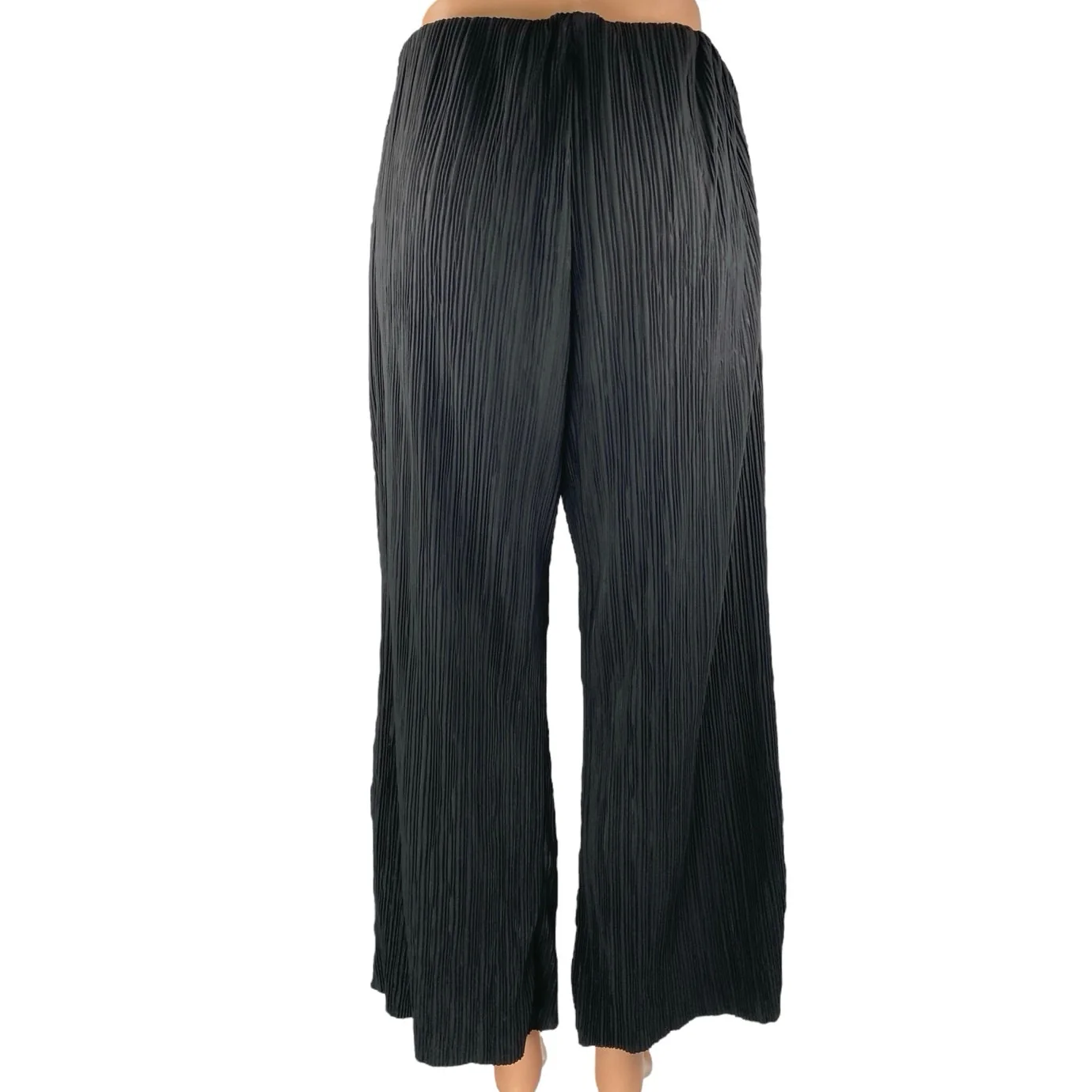 Zara Women's Black High Waisted Wide Leg Pull On Trousers Dress Pants Size M - Image 3