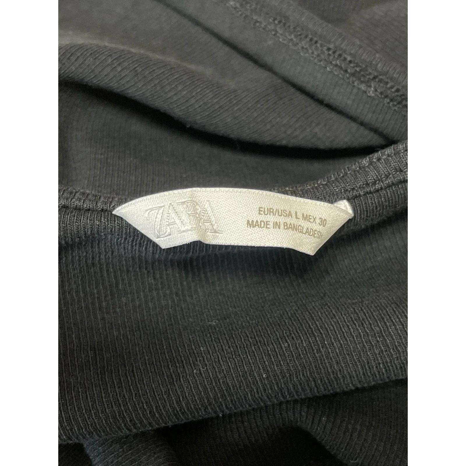 Zara Womens Black Knit Racerback Sleeveless Cropped Open Back Tank Top Size L - Image 4