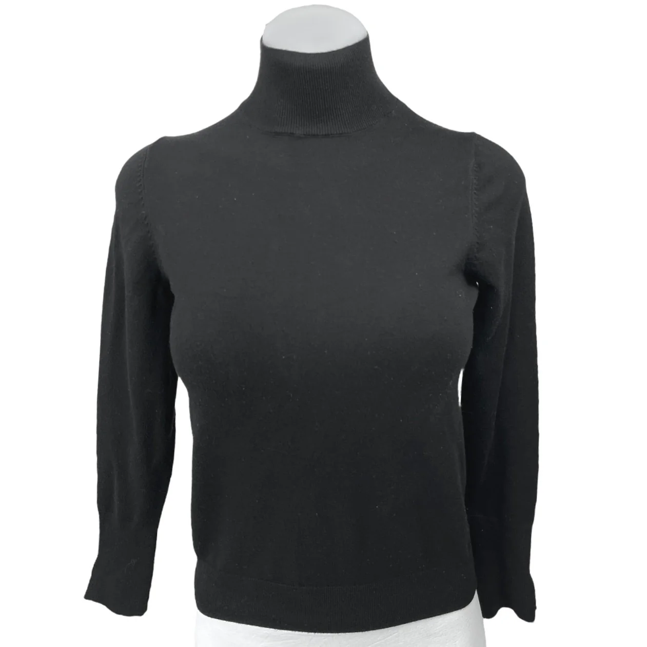 Zara Women's Black Knit Turtleneck Long Sleeve Pullover Sweater Top Size M
