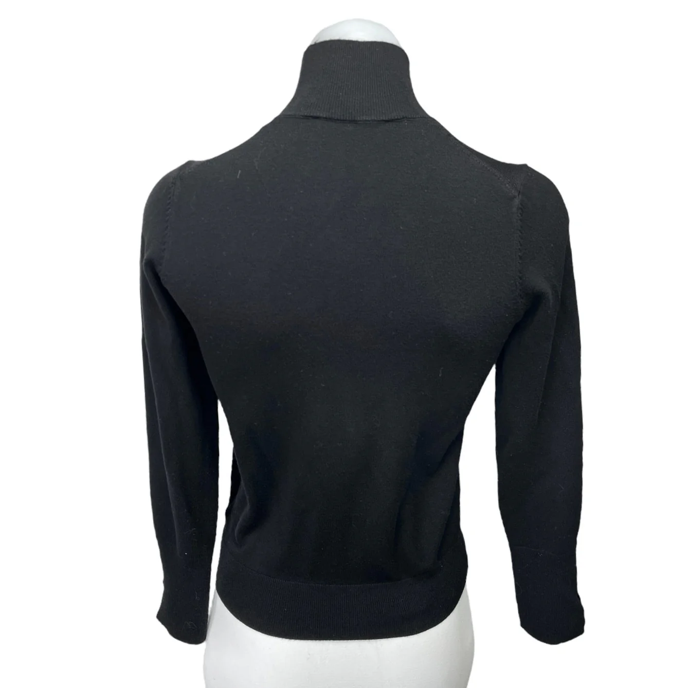 Zara Women's Black Knit Turtleneck Long Sleeve Pullover Sweater Top Size M - Image 2