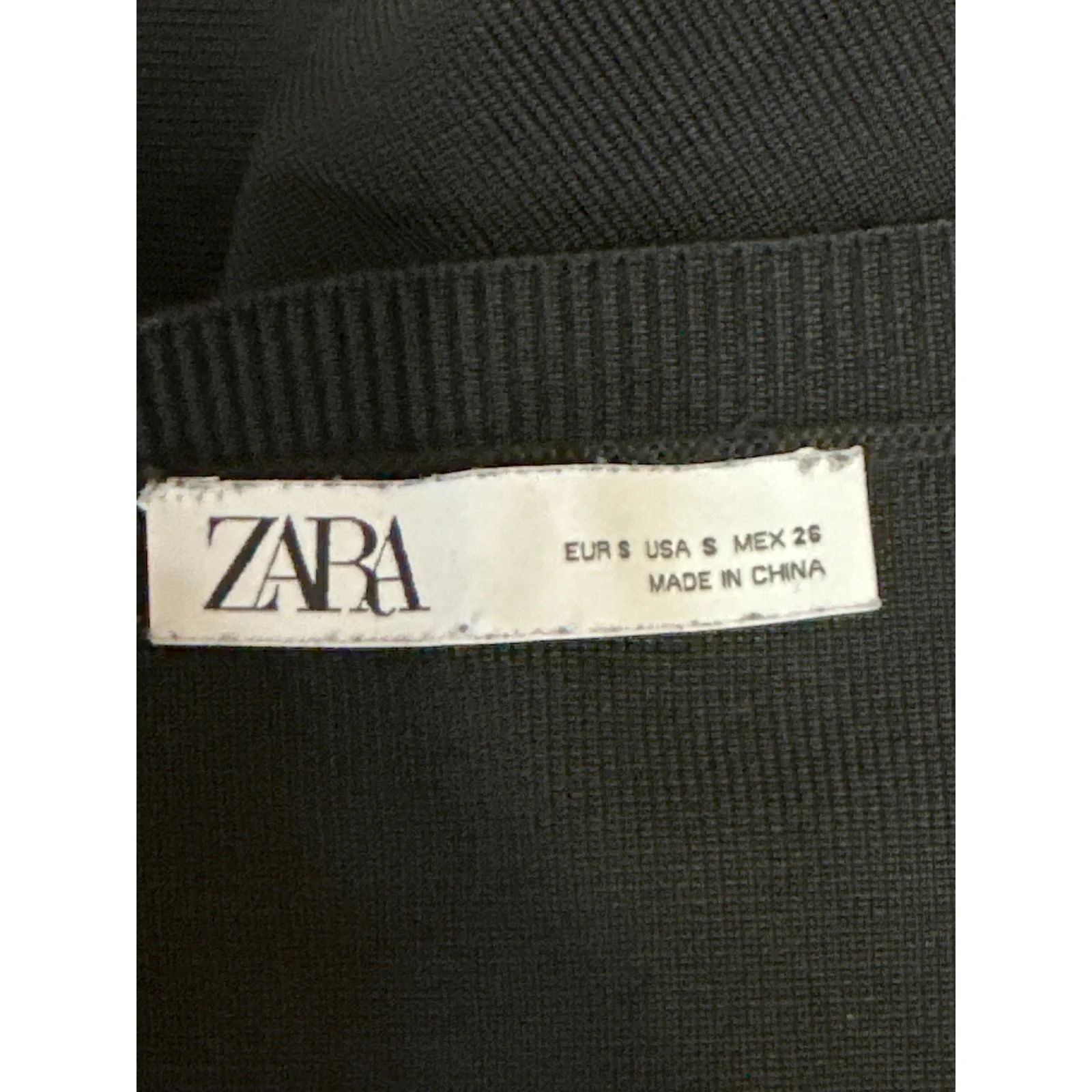 Zara Women's Black Long Balloon Puff Sleeve Ruched Tie Cropped Blouse Top Size S - Image 3