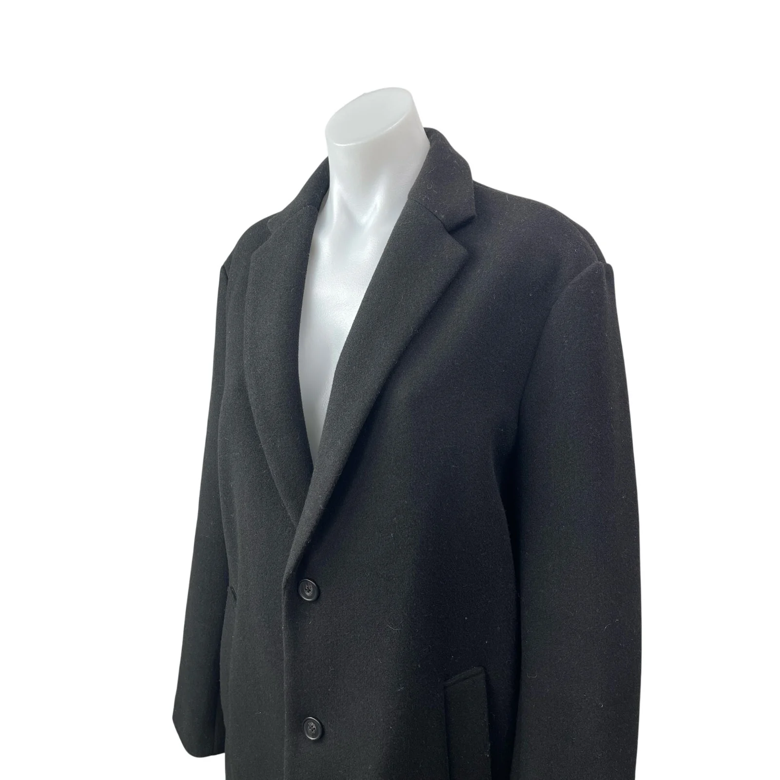 Zara Women's Black Long Sleeve Collared Longline 4 Way Trench Coat Jacket Size M - Image 2