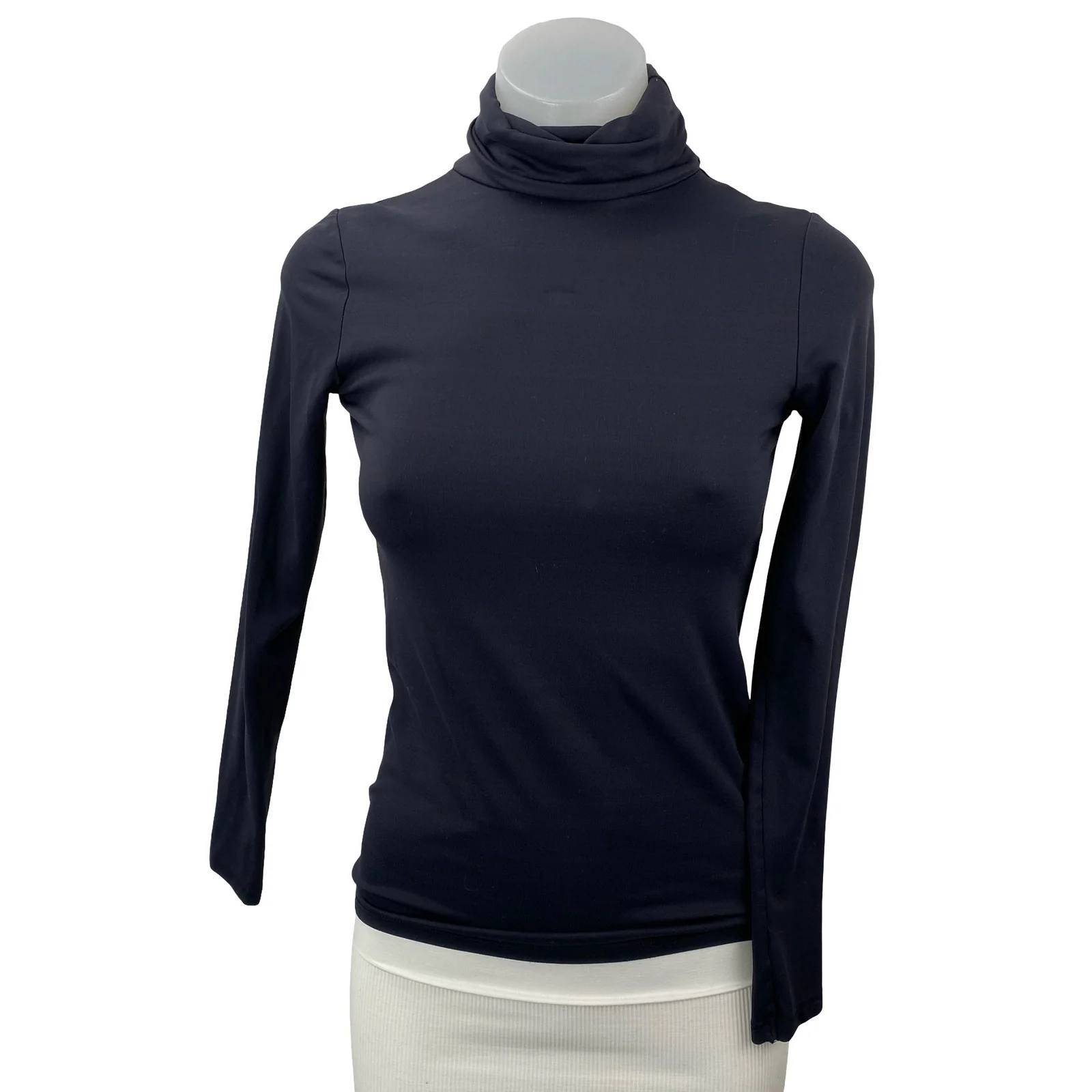 Zara Women's Black Long Sleeve Turtleneck Slim Fit Pullover Blouse Top Size S