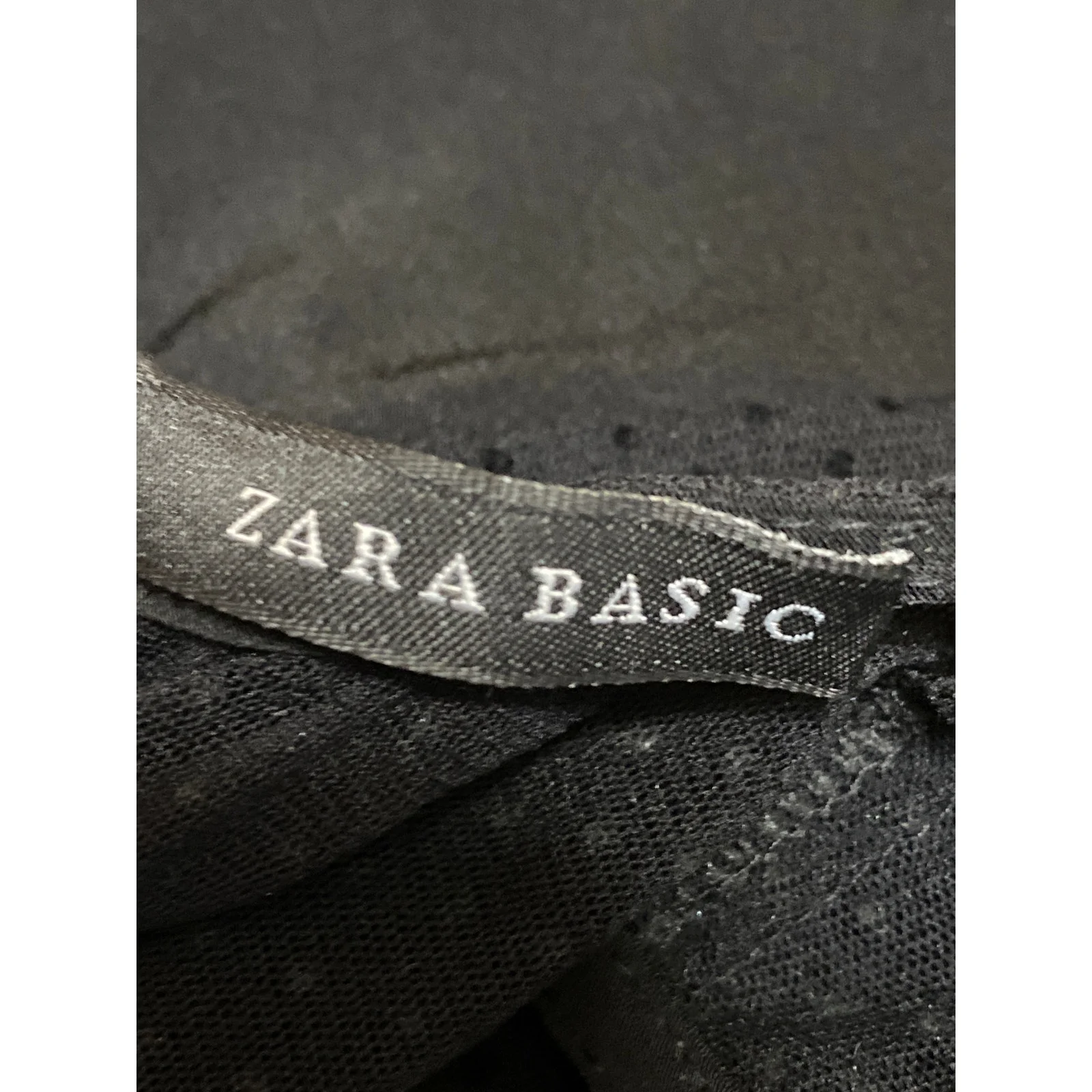 Zara Women's Black Mesh Sleeveless Drawstring Cutout Back Tank Jumpsuit Romper S - Image 3