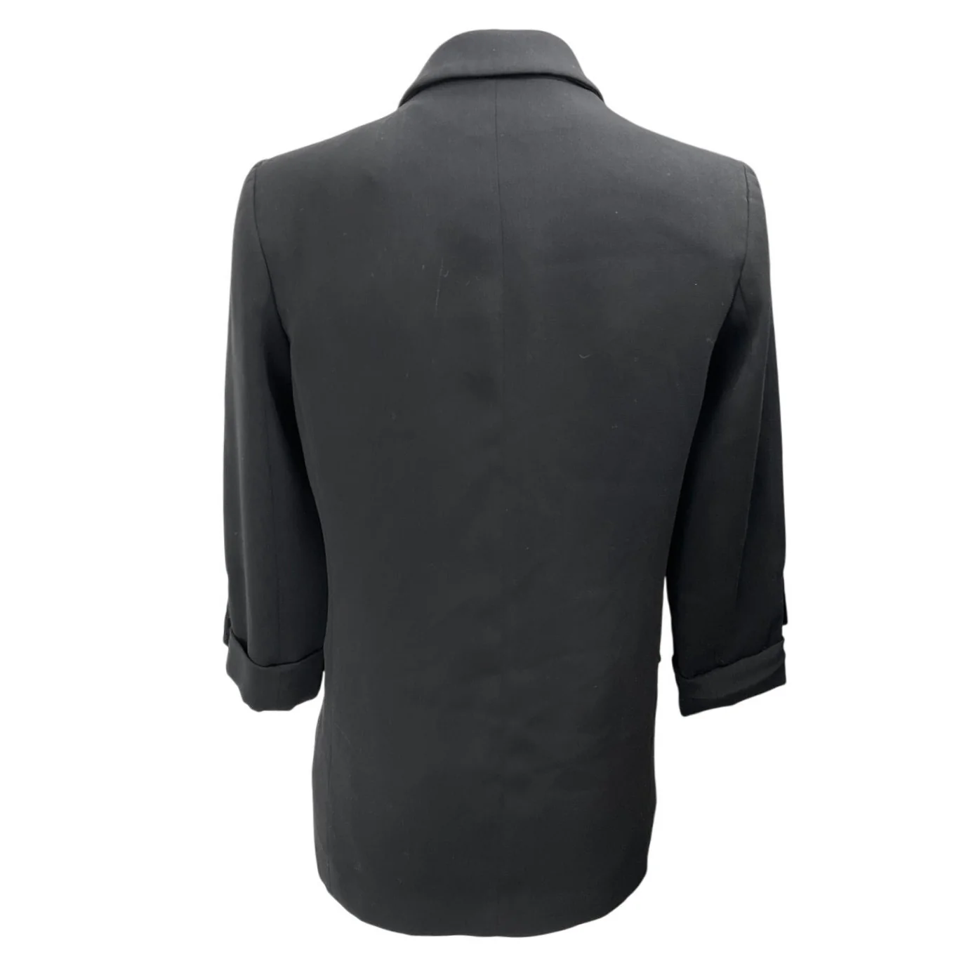 Zara Women's Black Open Front Notch Collar Pockets Blazer Coat Jacket Size XS - Image 2