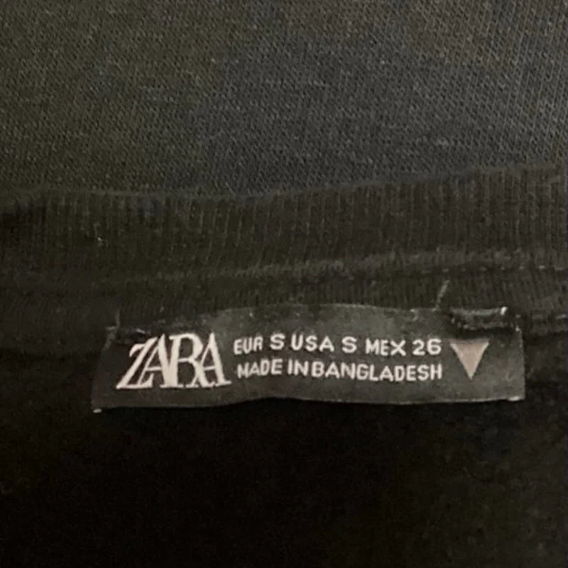 Zara Women's Black Puff Long Sleeve Crew Neck Pullover Sweater Top Size S - Image 3