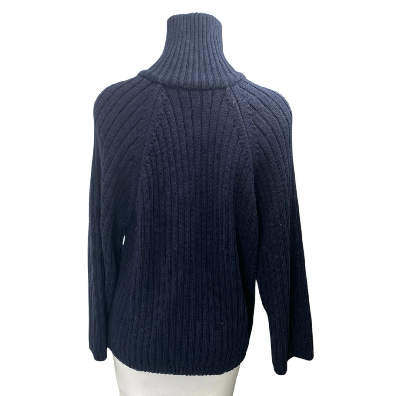 Zara Womens Black Ribbed Knit Long Sleeve Turtleneck Pullover Sweater Top Size M - Image 2