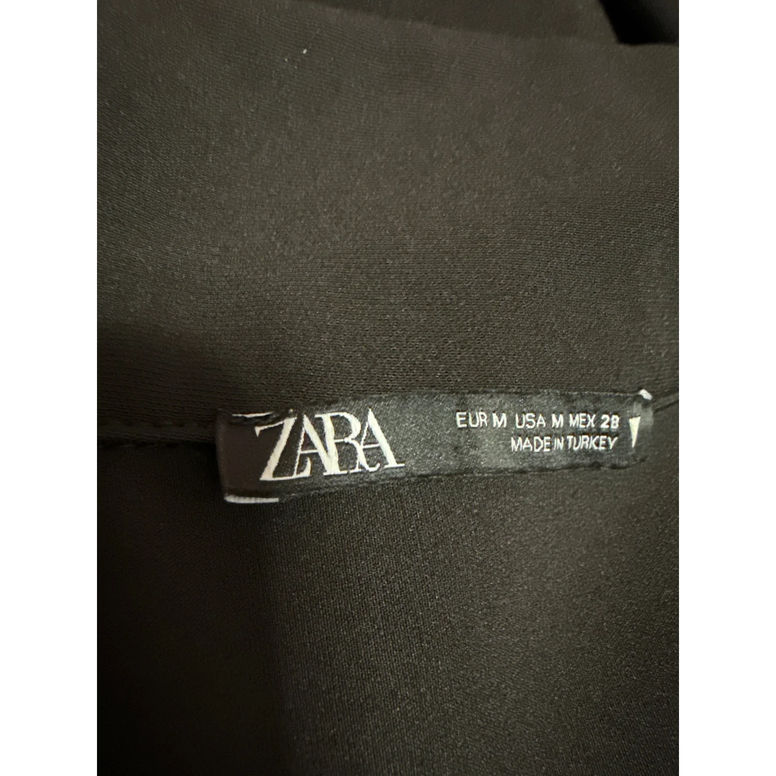 Zara Women's Black Short Sleeve Collar Half Zip Bodysuit Bouse Polo Shirt Top M - Image 3