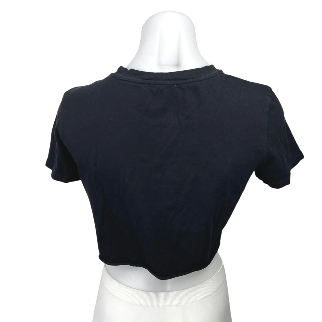 Zara Women's Black Short Sleeves Raw Hem Pullover Crop Tee T-Shirt Top Size S - Image 2
