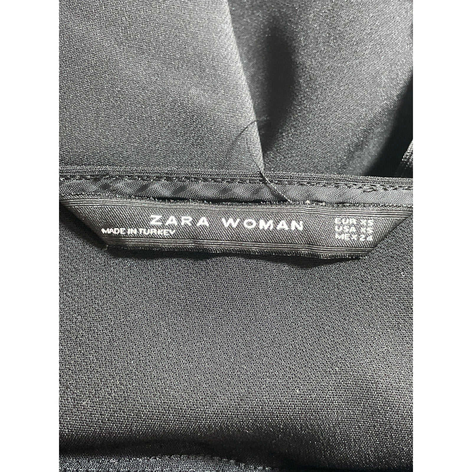 Zara Women's Black Side Ruched Boat Neck Cap Sleeve Slim Midi Sheath Dress Sz XS - Image 5