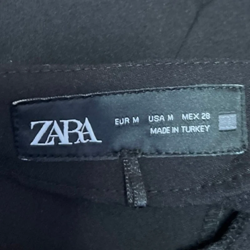 Zara Women's Black Side Zip Casual Mini A-Line Pencil Wrap Skirt Skort Size M - Image 4