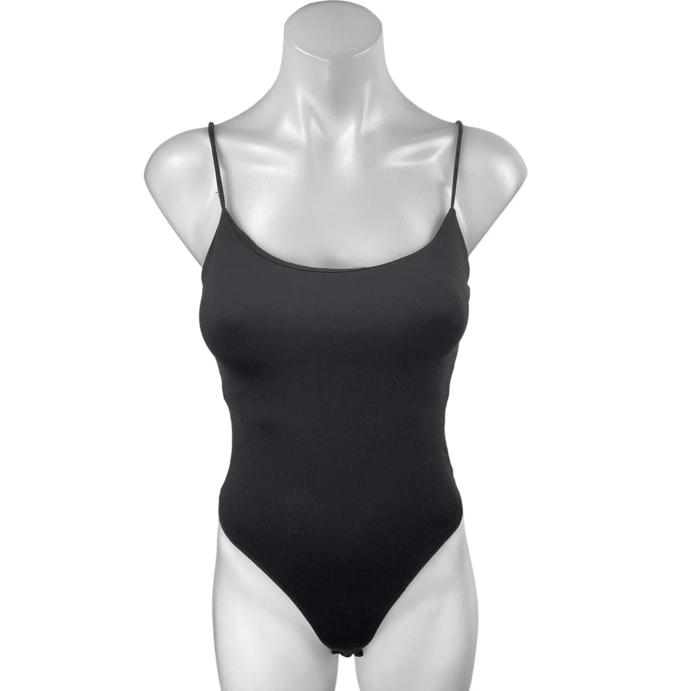 Zara Women's Black Sleeveless Cami Camisole One Piece Thong Bodysuit Tank Top S