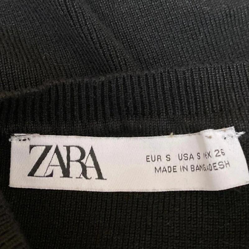 Zara Women's Black Sleeveless Crew Neck Cami Camisole Tank Crop Top Size S - Image 3
