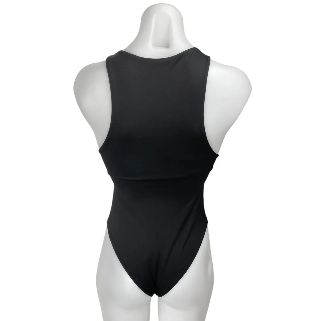 Zara Women's Black Sleeveless High Neck Stretch One Piece Bodysuit Top Size S - Image 2
