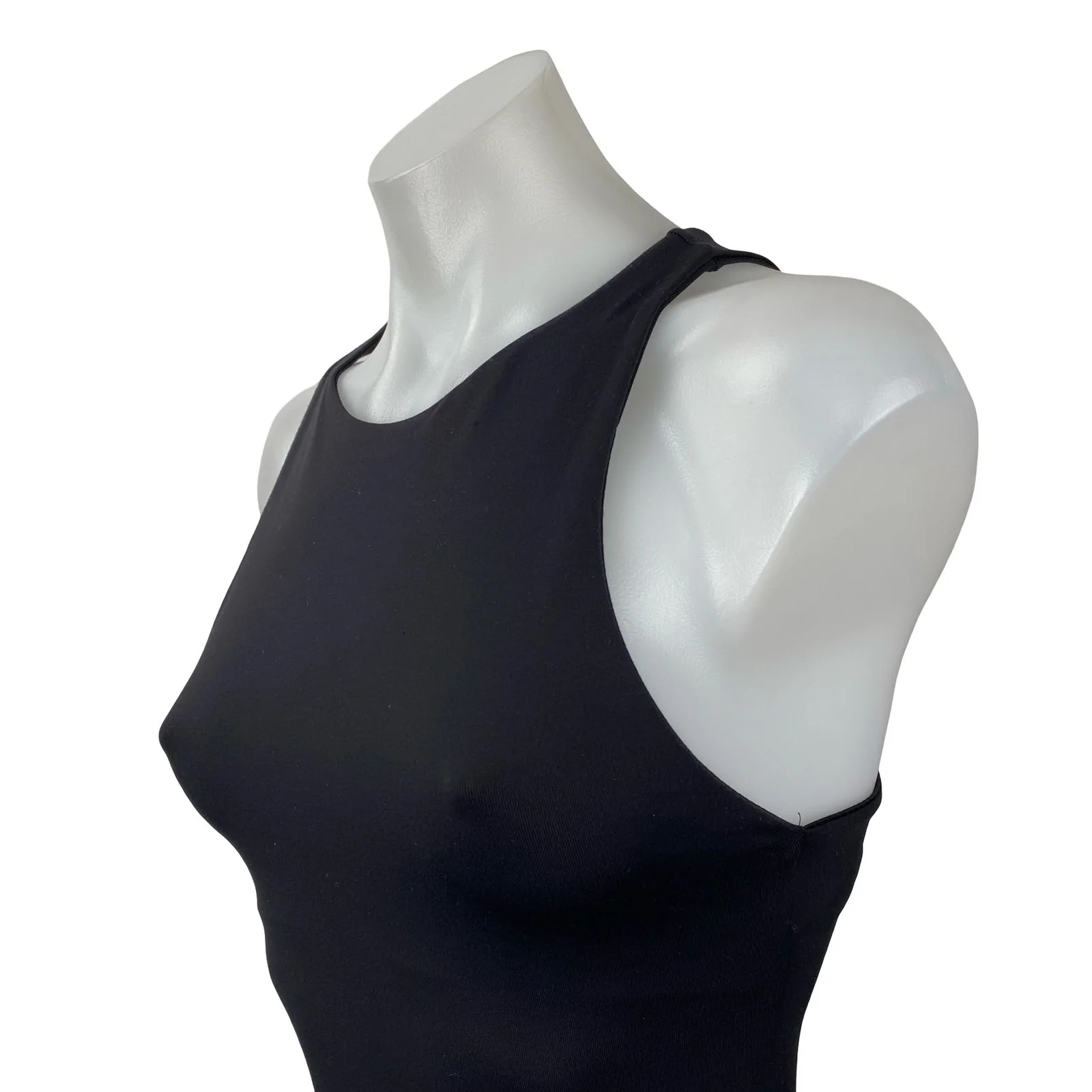 Zara Women's Black Sleeveless High Neck Tank Cami Thong Bodysuit Top Size S - Image 2