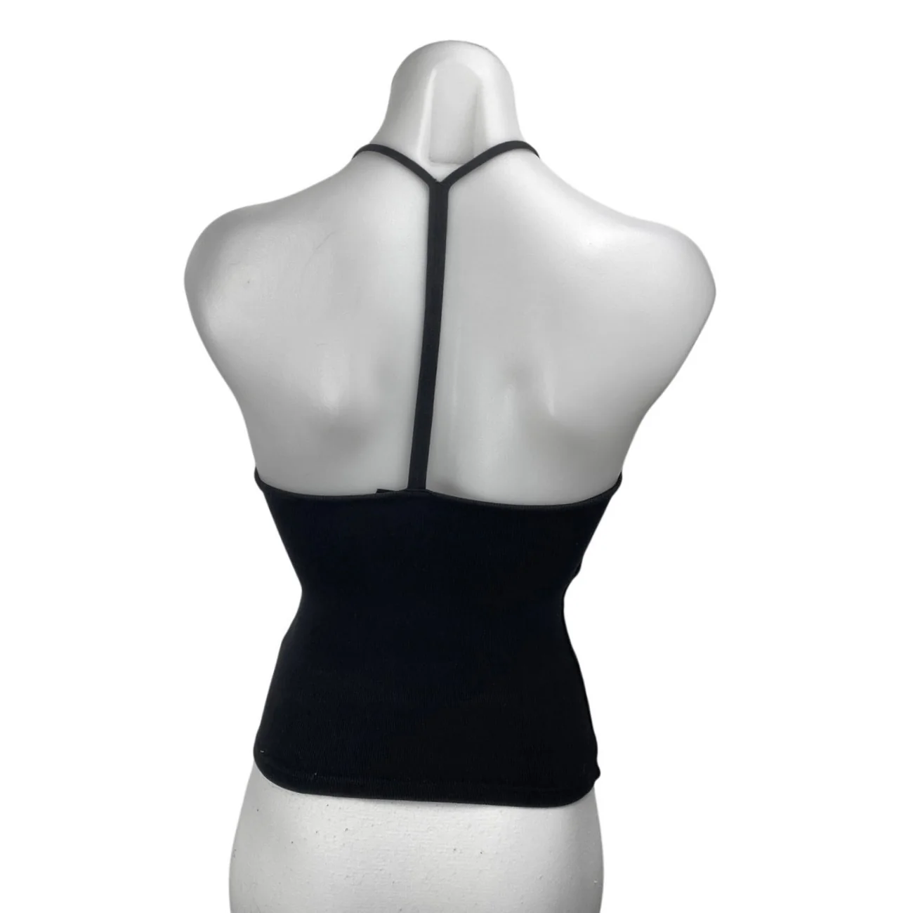 Zara Women's Black Sleeveless Rib Knit Halter Cami Camisole Crop Tank Top Size S - Image 2