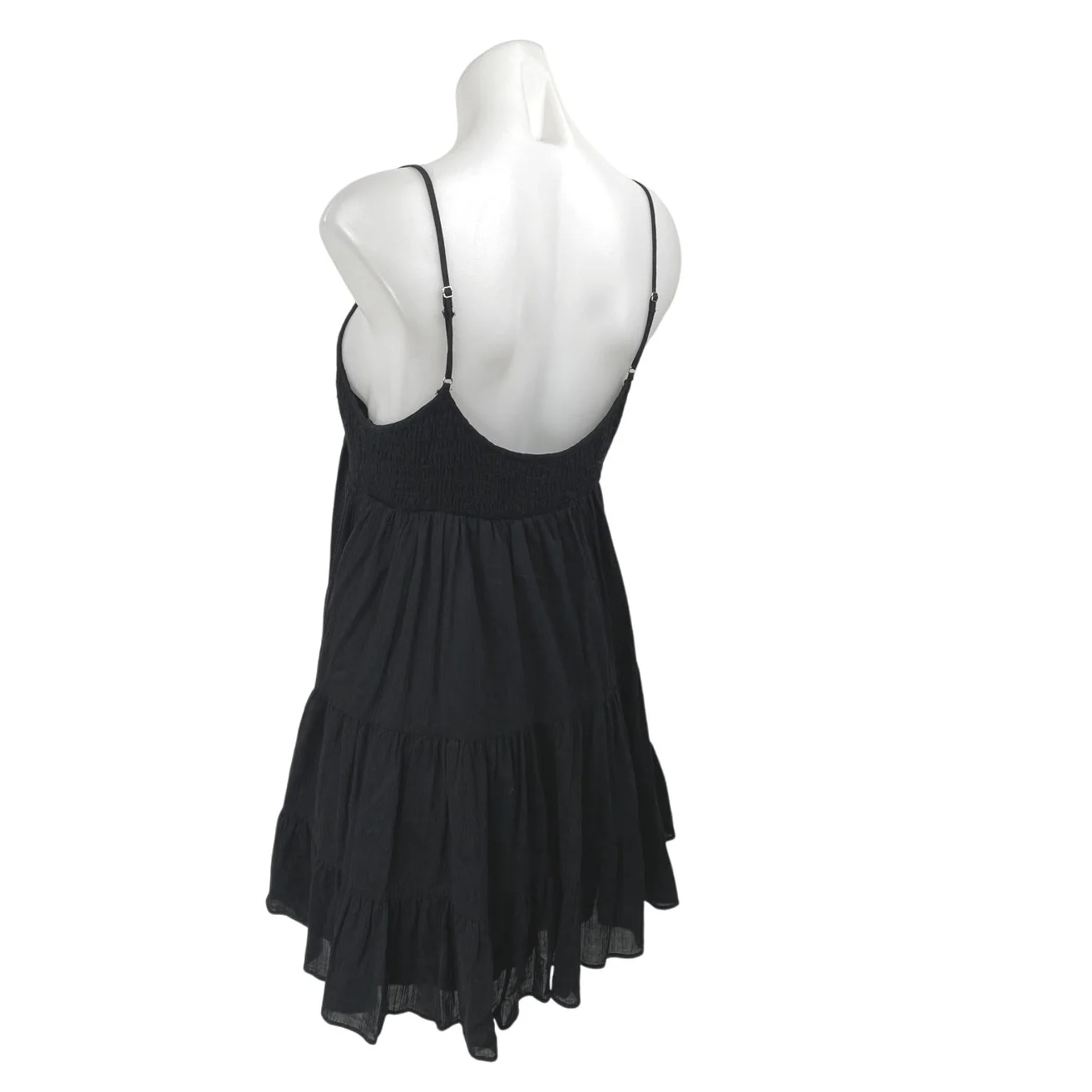 Zara Women's Black Sleeveless Smocked Scoop Cami Camisole Tank Mini Dress Size M - Image 2