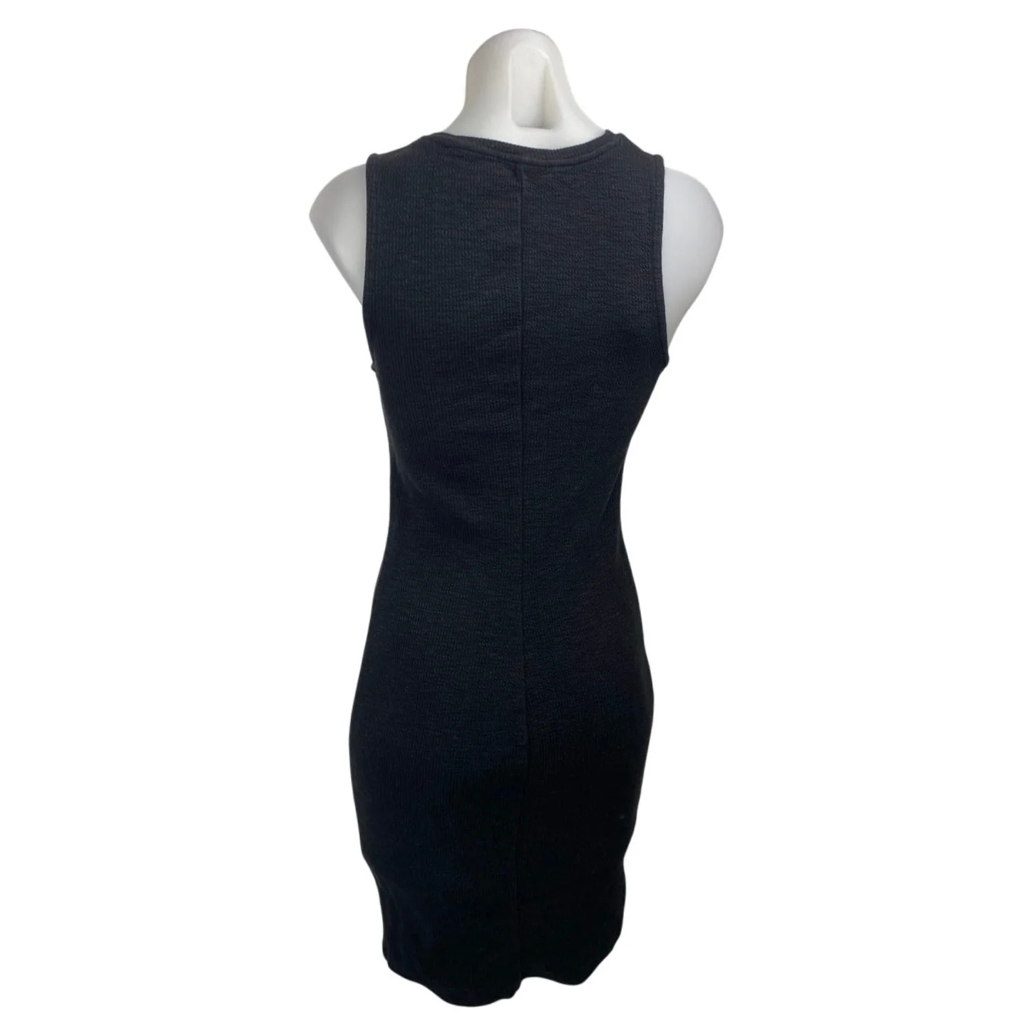 Zara Women's Black Sleeveless Stretch Knit Mini Bodycon Sweater Tank Dress Sz M - Image 2