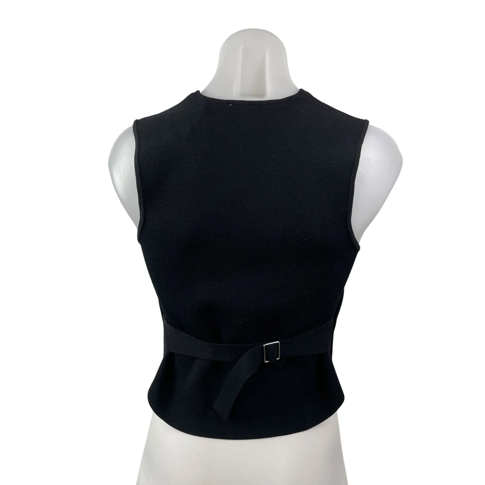 Zara Women's Black Sleeveless V Neck Button Down Waistcoat Suit Vest Tank Top S - Image 4