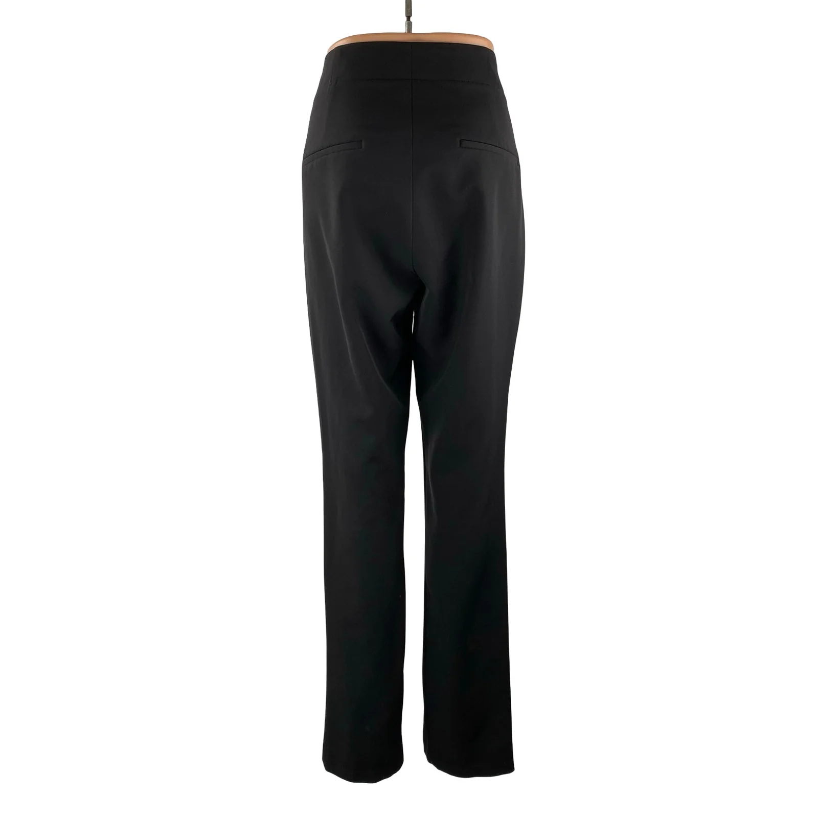 Zara Women's Black Split Slit Hem High Waisted Flare Straight Trousers Pants L - Image 4