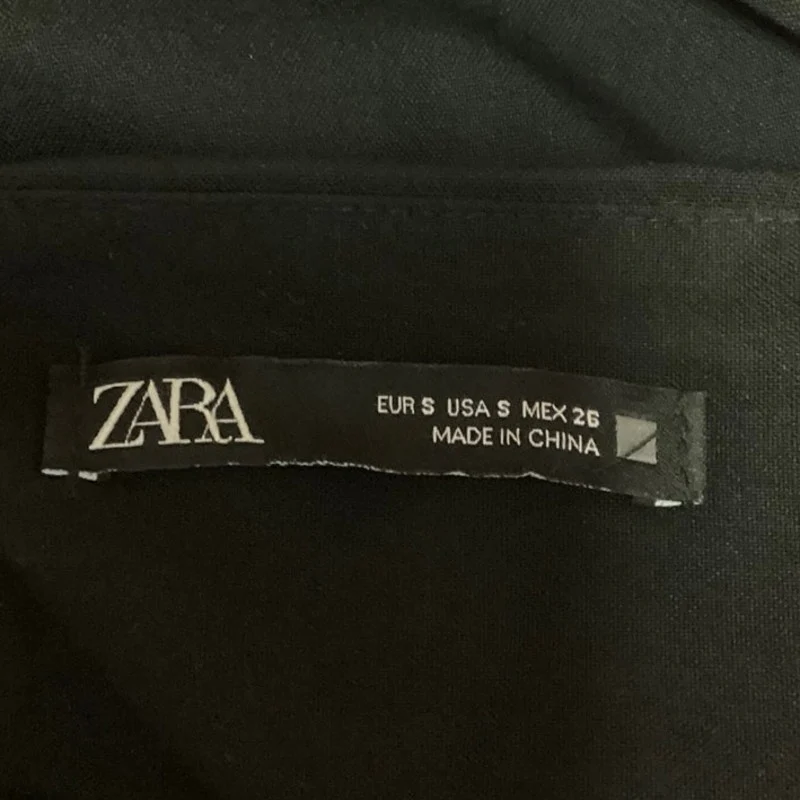 Zara Women's Black Square Neck Sleeveless Mini Camisole A-Line Tank Dress Size S - Image 4