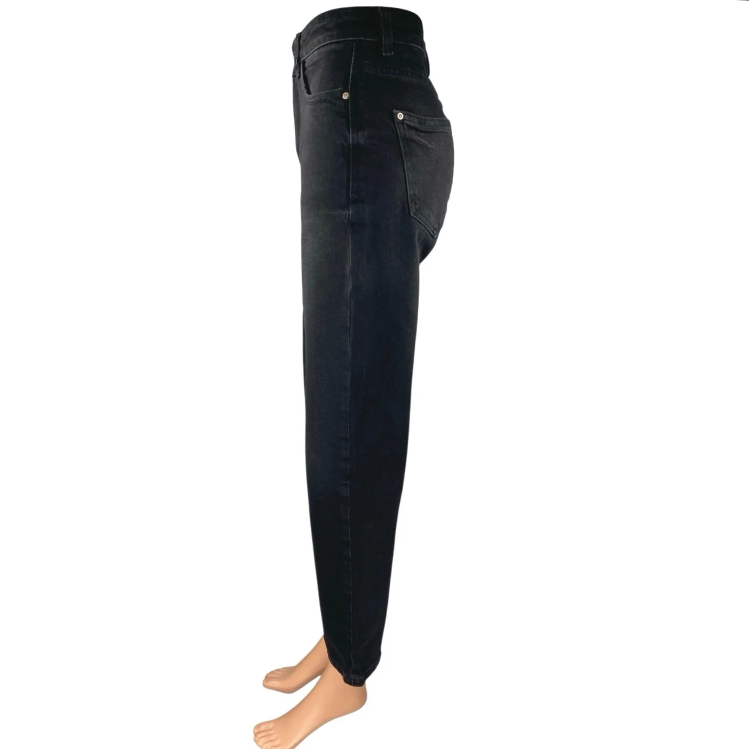 Zara Women's Black Wash High Waist Straight Tapered Leg Denim Jeans Pants Size 2 - Image 2