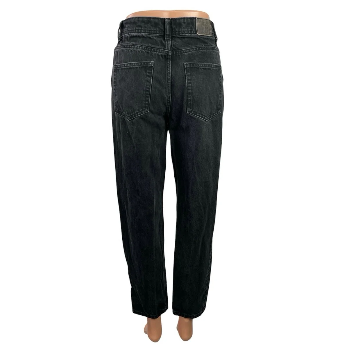 Zara Women's Black Washed Straight Leg Casual High Waisted Denim Jeans Size 2 - Image 3