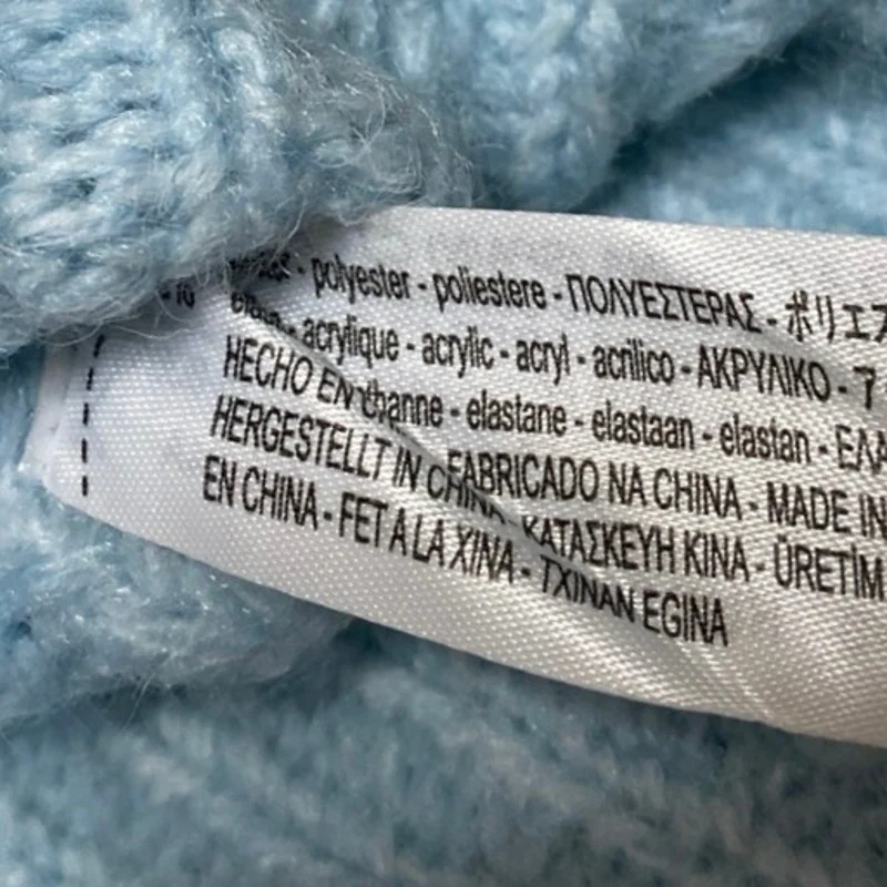Zara Women's Blue Chunky Knit Crewneck Long Sleeve Sweatshirt Sweater Top Size S - Image 4