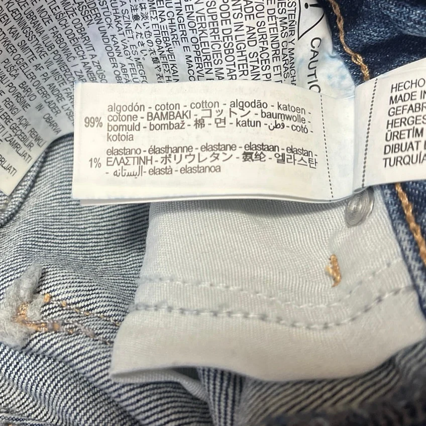 Zara Women's Blue Dark Wash Skinny Leg Mid Rise Slim Fit Denim Jeans Pants Sz 0 - Image 5