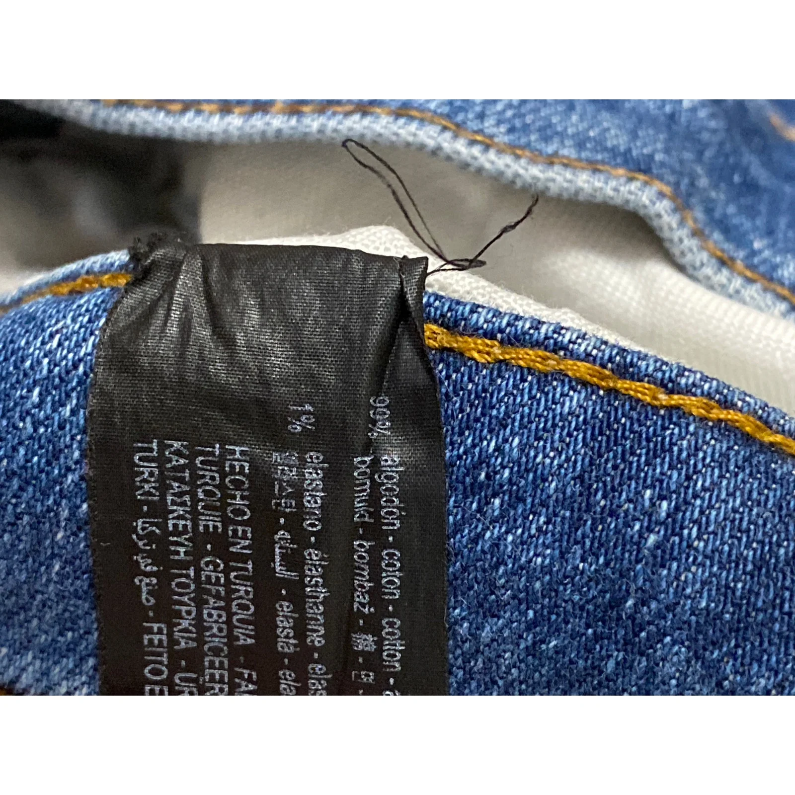 Zara Women's Blue Distressed High Rise Raw Hem Straight Leg Denim Jeans Size 4 - Image 4