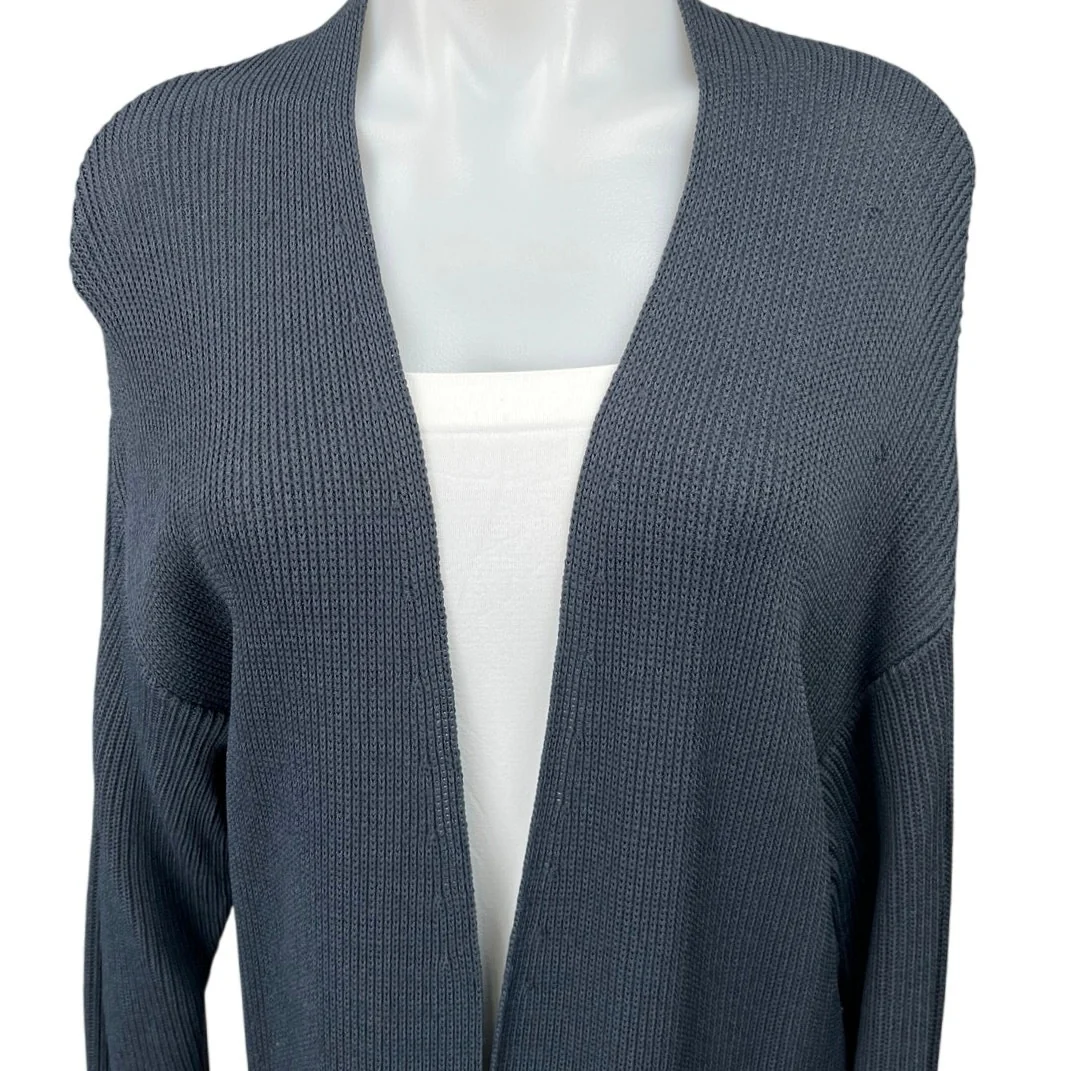 Zara Women's Blue Grey Long Open Front Jacket Duster Cardigan Sweater Size M - Image 11
