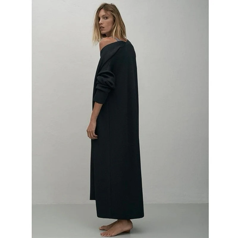 Zara Women's Blue Grey Long Open Front Jacket Duster Cardigan Sweater Size M - Image 3