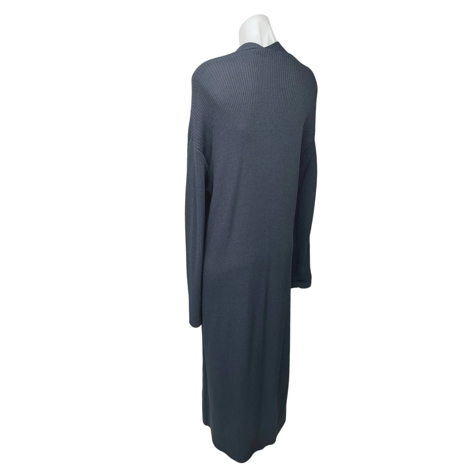 Zara Women's Blue Grey Long Open Front Jacket Duster Cardigan Sweater Size M - Image 7