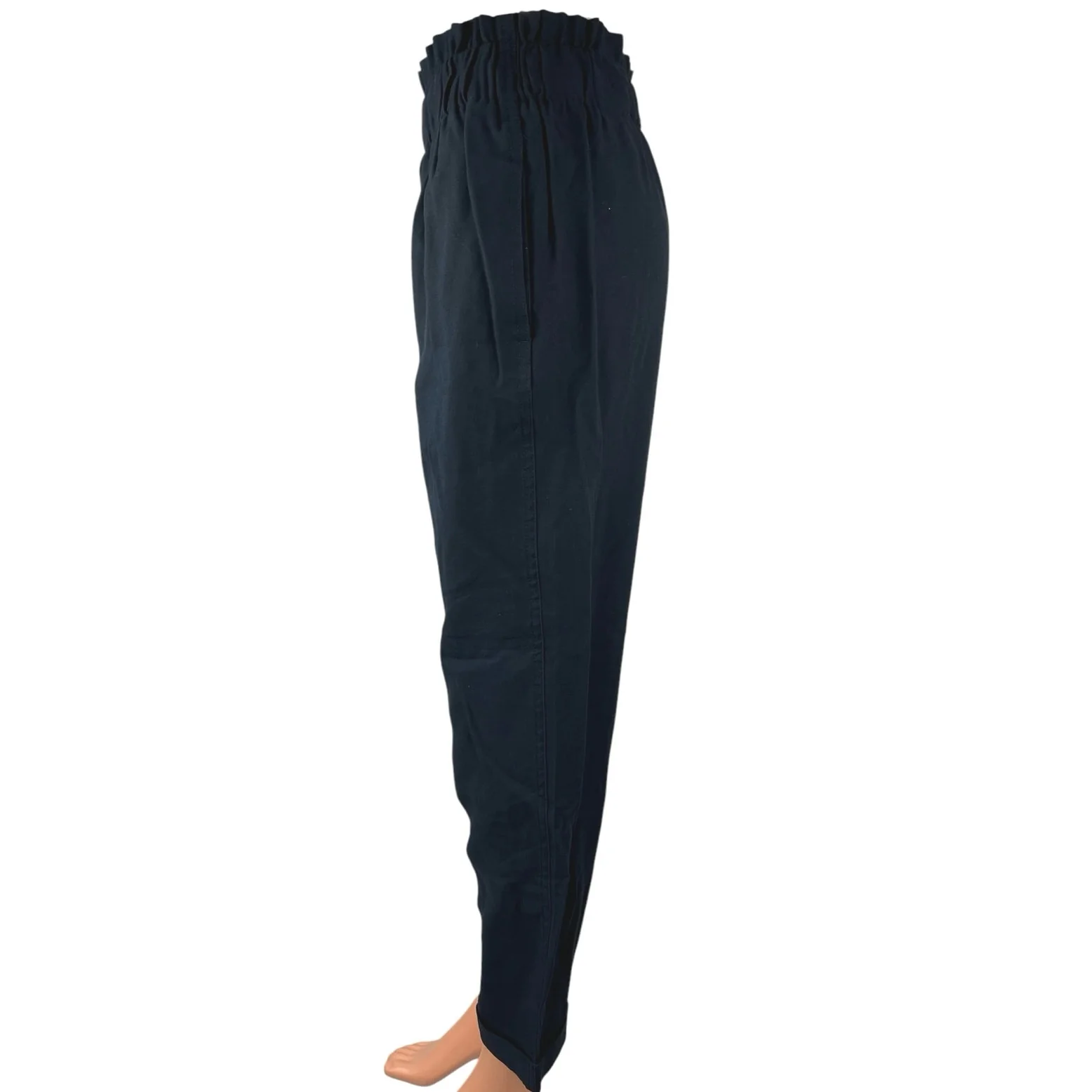 Zara Women's Blue High Rise Paperbag Cropped Tapered Casual Pants Size S - Image 2