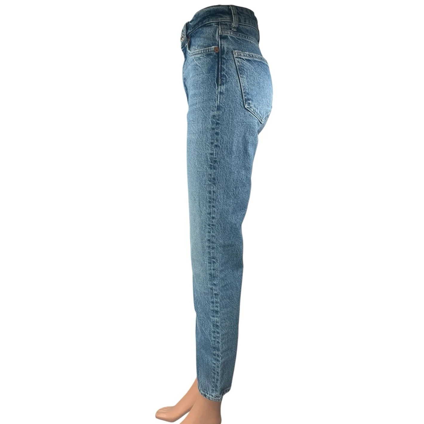 Zara Women's Blue High Waisted Casual Tapered Straight Leg Denim Jeans Size 4 - Image 2